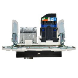 Розетка двойная TV+RJ45 кат.6E SKANDY SK-A15Bl черн. IEK SK-AK20-2-K02