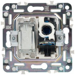 Розетка двойная TV+RJ45 кат.6E SKANDY SK-A15Bl черн. IEK SK-AK20-2-K02