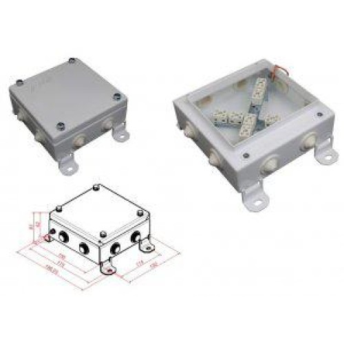 Коробка монтажная огнестойкая КМ-О (16к)-IP54-1515 8 вводов Гефест 263118