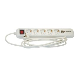 Удлинитель с сетевым фильтром 5х3м с заземл. 10А IP20 94 687 NPE-USB-05-300-ESC-3х1 2хUSB ПВС 3х1 Na