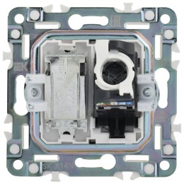 Розетка двойная TV+RJ45 кат.6E SKANDY SK-A15N никель IEK SK-AK20-2-K50