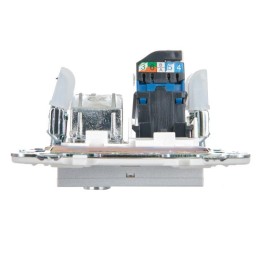 Розетка двойная TV+RJ45 кат.6E SKANDY SK-A15S серебр. IEK SK-AK20-2-K23