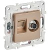 Розетка двойная TV+RJ45 кат.6E SKANDY SK-A15Sa песочн. IEK SK-AK20-2-K98