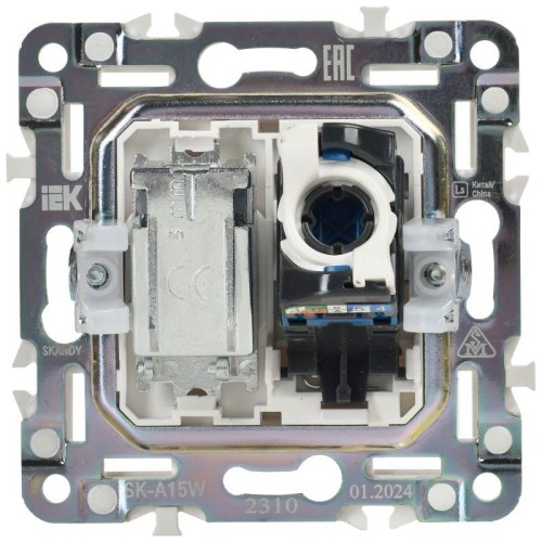 Розетка двойная TV+RJ45 кат.6E SKANDY SK-A15W арктич. бел. IEK SK-AK20-2-K01