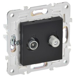 Розетка двойная TV+SAT SKANDY SK-A13Bl черн. IEK SK-AF20-O-K02