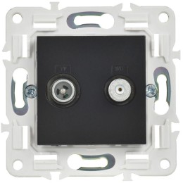 Розетка двойная TV+SAT SKANDY SK-A13Bl черн. IEK SK-AF20-O-K02