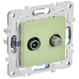 Розетка двойная TV+SAT SKANDY SK-A13G мятный IEK SK-AF20-O-K06