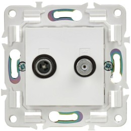 Розетка двойная TV+SAT SKANDY SK-A13W арктич. бел. IEK SK-AF20-O-K01