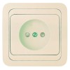 Розетка 1-м СП Mimoza 16А IP20 без заземл. защ. шторки крем./крем. Makel 25052