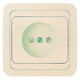 Розетка 1-м СП Mimoza 16А IP20 без заземл. защ. шторки крем./крем. Makel 25052
