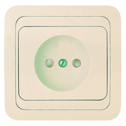 Розетка 1-м СП Mimoza 16А IP20 без заземл. защ. шторки крем./крем. Makel 25052