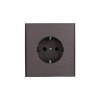 Розетка 1-м СП STRONG MIELE 16А с заземл. защ. шторки графит Kranz KR-78-0701-6