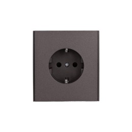 Розетка 1-м СП STRONG MIELE 16А с заземл. защ. шторки графит Kranz KR-78-0701-6