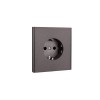 Розетка 1-м СП STRONG MIELE 16А с заземл. защ. шторки графит Kranz KR-78-0701-6