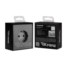 Розетка 1-м СП STRONG MIELE 16А с заземл. защ. шторки графит Kranz KR-78-0701-6