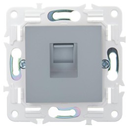 Розетка компьютерная RJ45 кат.5E SKANDY SK-K01Gr сер. IEK SK-K10-1-K03