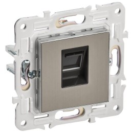 Розетка компьютерная RJ45 кат.5E SKANDY SK-K01N никель IEK SK-K10-1-K50