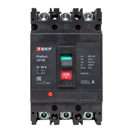 Выключатель автоматический 3п 40А 18кА LS125 ProPact EKF mccb-125-18-3-40-ls