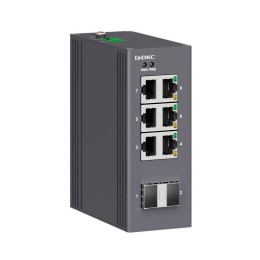 Коммутатор промышленный неуправляемый 2х100Base-X SFP слотов: 6х 10/100Base-T(X) портов RJ45 12-48В