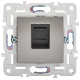 Розетка компьютерная RJ45 кат.6 SKANDY SK-K02N никель IEK SK-K10-2-K50