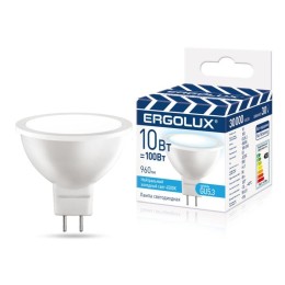 Лампа светодиодная LED-JCDR-10W-GU5.3-4K JCDR 10Вт GU5.3 4500К 180-240В ПРОМО Ergolux 15562