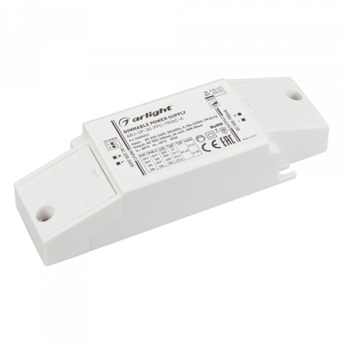 Arlight Блок питания ARJ-SP-30-PFC-TRIAC-INS (30W, 26-42V, 0.5-0.7A) (IP20 Пластик, 5 лет