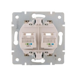 Розетка телефонная 2-м СП Karina RJ11 механизм крем. LEZARD 707-0388-138