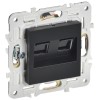Розетка компьютерная двойн. RJ45 кат.5E SKANDY SK-K03Bl черн. IEK SK-K20-1-K02