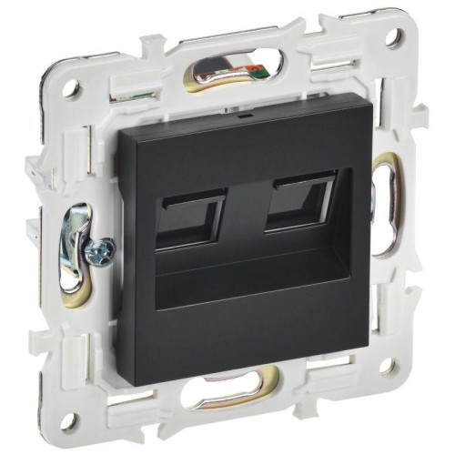 Розетка компьютерная двойн. RJ45 кат.5E SKANDY SK-K03Bl черн. IEK SK-K20-1-K02