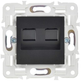 Розетка компьютерная двойн. RJ45 кат.5E SKANDY SK-K03Bl черн. IEK SK-K20-1-K02