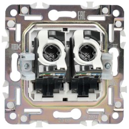 Розетка компьютерная двойн. RJ45 кат.5E SKANDY SK-K03Bl черн. IEK SK-K20-1-K02