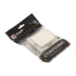 Выключатель 3-кл. Стокгольм 10А механизм бел. PROxima EKF EYV10-024-10