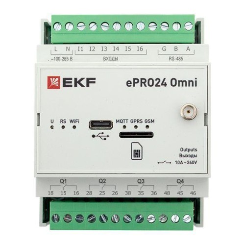 Контроллер удаленного управления 6вх./4вых. Wi-Fi GSM 230 В ePRO24 Omni EKF ePRO24-6-4-WG-OMNI