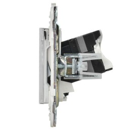 Розетка компьютерная двойн. RJ45 кат.5E SKANDY SK-K03N никель IEK SK-K20-1-K50