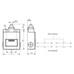 Выключатель концевой плунжер 2НО+2НЗ EMAS L54K16PUM211