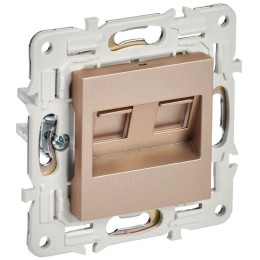 Розетка компьютерная двойн. RJ45 кат.5E SKANDY SK-K03Sa песочн. IEK SK-K20-1-K98