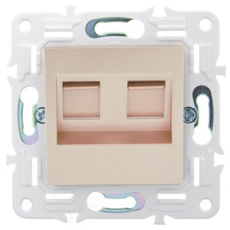 Розетка компьютерная двойн. RJ45 кат.5E SKANDY SK-K03Sa песочн. IEK SK-K20-1-K98