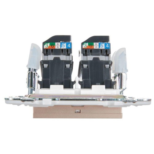 Розетка компьютерная двойн. RJ45 кат.5E SKANDY SK-K03Sa песочн. IEK SK-K20-1-K98