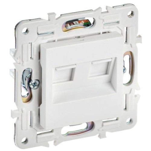 Розетка компьютерная двойн. RJ45 кат.5E SKANDY SK-K03W арктич. бел. IEK SK-K20-1-K01