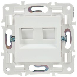 Розетка компьютерная двойн. RJ45 кат.5E SKANDY SK-K03W арктич. бел. IEK SK-K20-1-K01