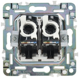 Розетка компьютерная двойн. RJ45 кат.5E SKANDY SK-K03W арктич. бел. IEK SK-K20-1-K01