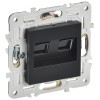Розетка компьютерная двойн. RJ45 кат.6 SKANDY SK-K04Bl черн. IEK SK-K20-2-K02
