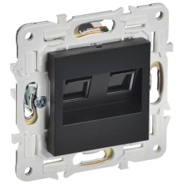 Розетка компьютерная двойн. RJ45 кат.6 SKANDY SK-K04Bl черн. IEK SK-K20-2-K02