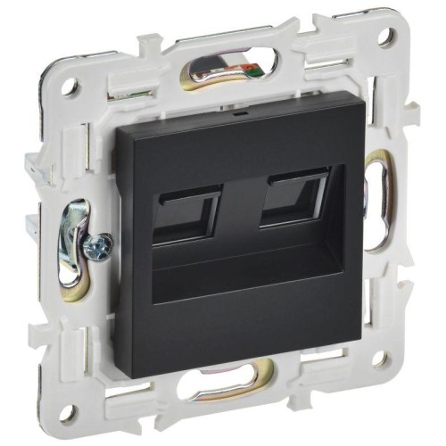 Розетка компьютерная двойн. RJ45 кат.6 SKANDY SK-K04Bl черн. IEK SK-K20-2-K02