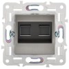 Розетка компьютерная двойн. RJ45 кат.6 SKANDY SK-K04N никель IEK SK-K20-2-K50