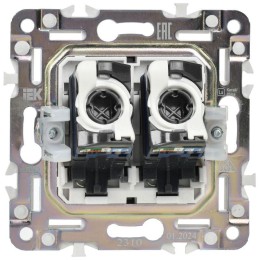 Розетка компьютерная двойн. RJ45 кат.6 SKANDY SK-K04N никель IEK SK-K20-2-K50