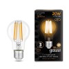 Лампа светодиодная филаментная Black Filament 20Вт A60 грушевидная 2700К тепл. бел. E27 1800лм GAUSS
