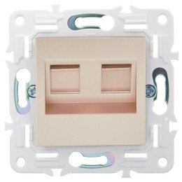 Розетка компьютерная двойн. RJ45 кат.6 SKANDY SK-K04Sa песочн. IEK SK-K20-2-K98