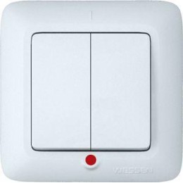 Выключатель 2-кл. СП Прима 10А IP20 с подсветкой бел. (опт. упак.) SchE VS5U-217-B