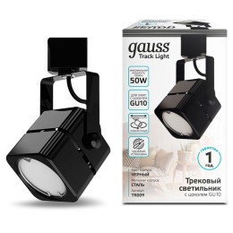 Светильник светодиодный трековый Track GU10 IP20 ДПО куб 1ф черн. GAUSS TR009